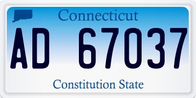 CT license plate AD67037