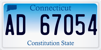CT license plate AD67054
