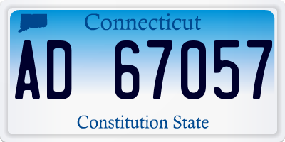 CT license plate AD67057