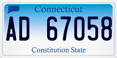CT license plate AD67058