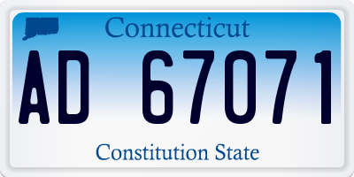 CT license plate AD67071