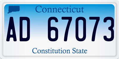 CT license plate AD67073