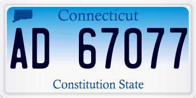 CT license plate AD67077