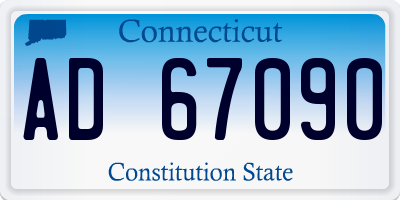 CT license plate AD67090