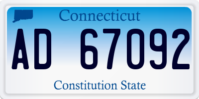 CT license plate AD67092
