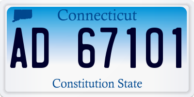 CT license plate AD67101