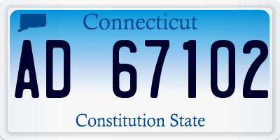 CT license plate AD67102