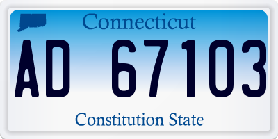 CT license plate AD67103