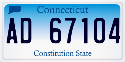 CT license plate AD67104