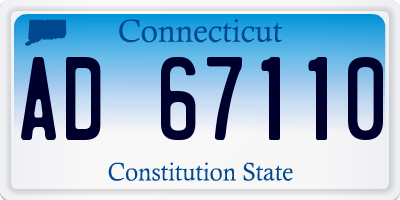 CT license plate AD67110
