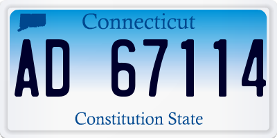 CT license plate AD67114