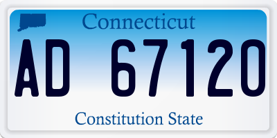 CT license plate AD67120