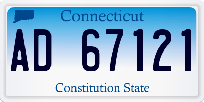 CT license plate AD67121