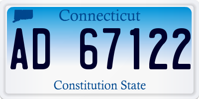 CT license plate AD67122