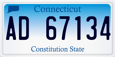 CT license plate AD67134