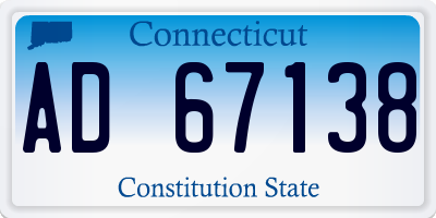 CT license plate AD67138