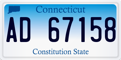 CT license plate AD67158