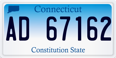 CT license plate AD67162