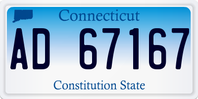 CT license plate AD67167