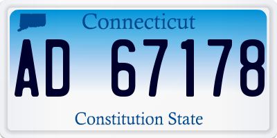 CT license plate AD67178