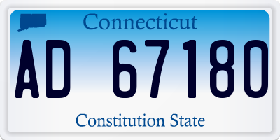 CT license plate AD67180