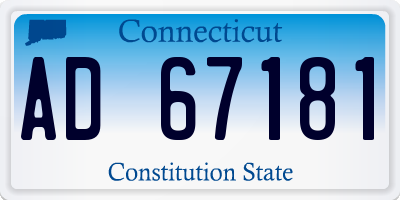 CT license plate AD67181