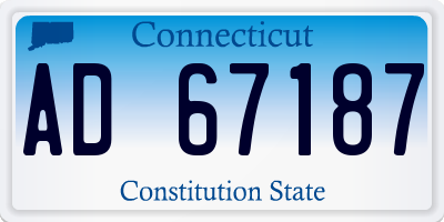 CT license plate AD67187