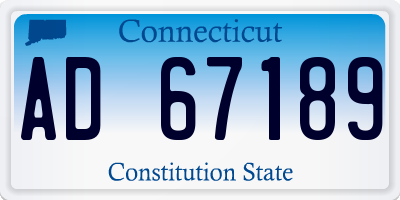 CT license plate AD67189