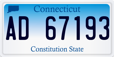 CT license plate AD67193