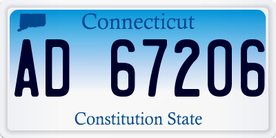 CT license plate AD67206