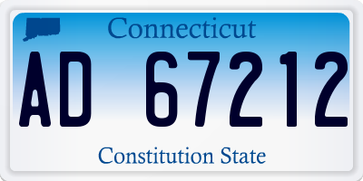 CT license plate AD67212