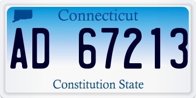 CT license plate AD67213