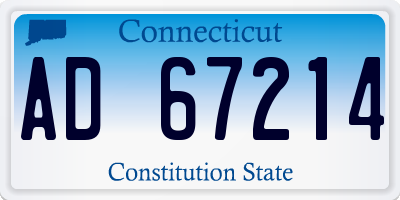 CT license plate AD67214