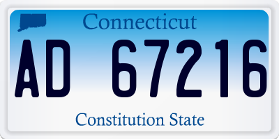 CT license plate AD67216