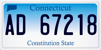 CT license plate AD67218