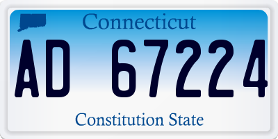CT license plate AD67224