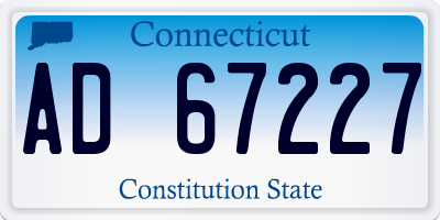 CT license plate AD67227