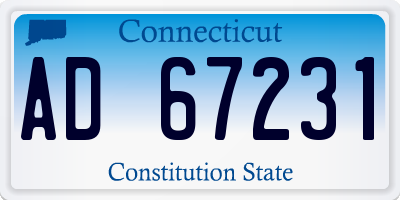 CT license plate AD67231