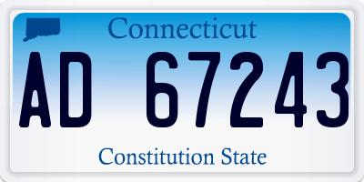 CT license plate AD67243
