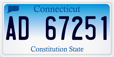 CT license plate AD67251