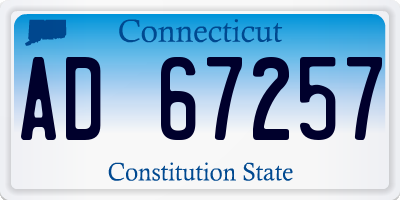 CT license plate AD67257