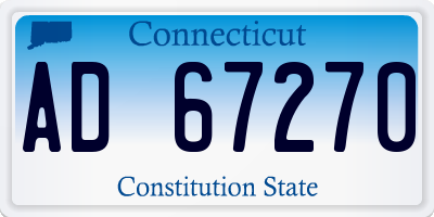 CT license plate AD67270