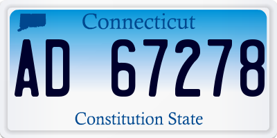 CT license plate AD67278