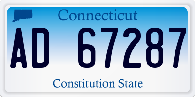 CT license plate AD67287