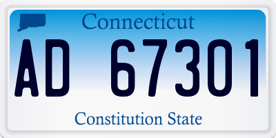 CT license plate AD67301