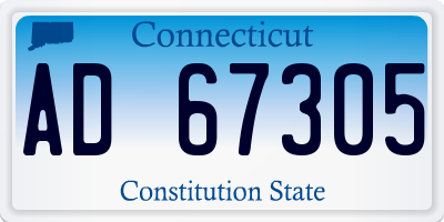 CT license plate AD67305