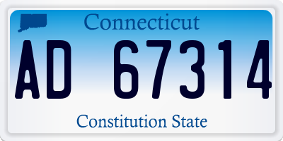 CT license plate AD67314