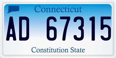 CT license plate AD67315