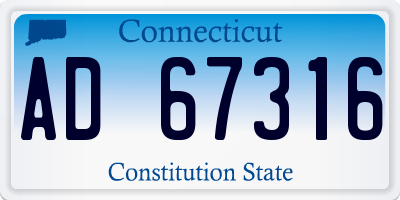 CT license plate AD67316