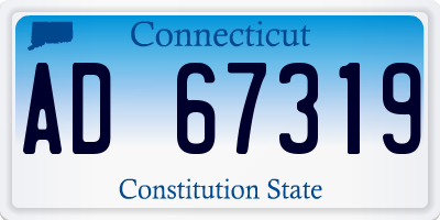 CT license plate AD67319